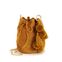 Orange Fique Mochila Handbag Chain