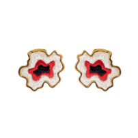 Anemone Red Stud Earrings
